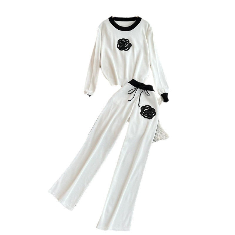 Damen elegantes und komfortables Freizeit-Set mit floralem Design R&B
