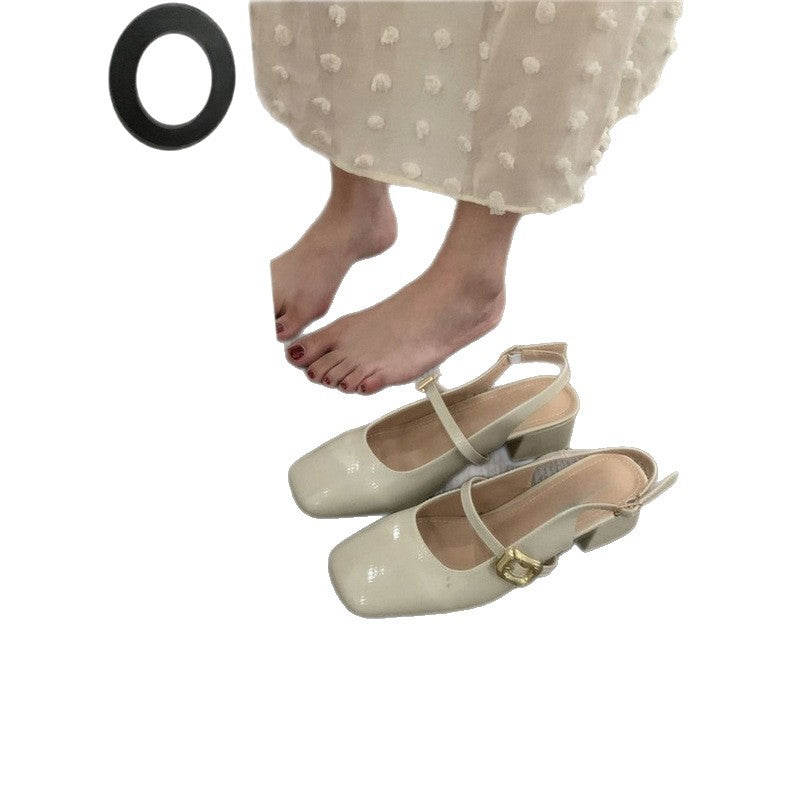 Damen Slingback-Pumps mit breitem Blockabsatz und dekorativem Schnallenakzent R&B
