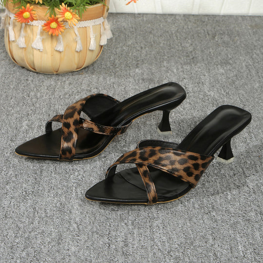 Damen elegante Slingback-Pantoletten mit gewobenen Riemen und trendigem Absatz R&B