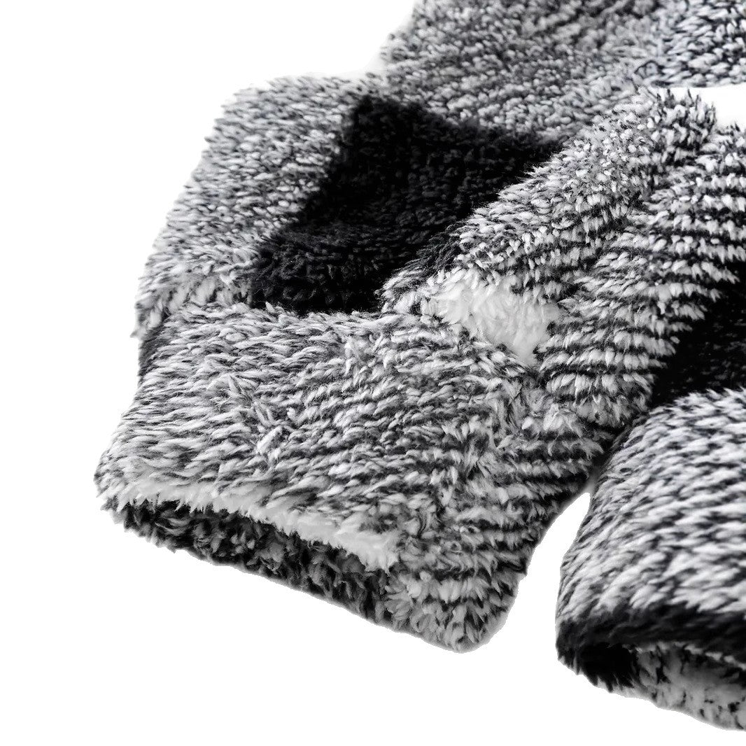 Damen Flauschige Kapuzenjacke im Karomuster R&B