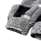 Damen Flauschige Kapuzenjacke im Karomuster R&B