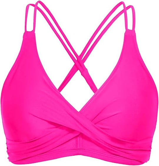 Damen Sportliches Bikinioberteil mit raffiniertem Wickeldesign R&B