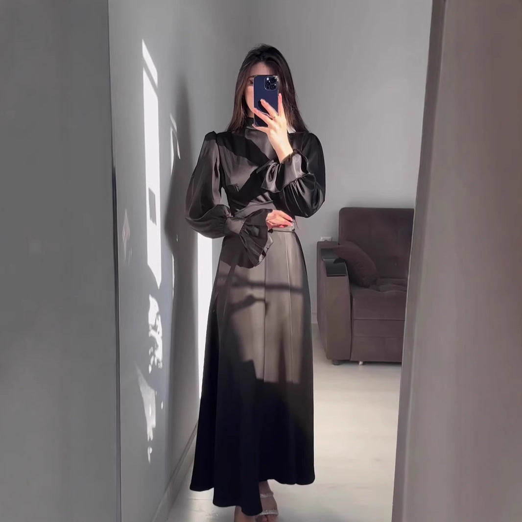 Damen Maxikleid mit verspielten Puffärmeln und elegantem Schnitt R&B