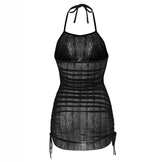 Damen Strandkleid mit eleganter Wellenstruktur R&B