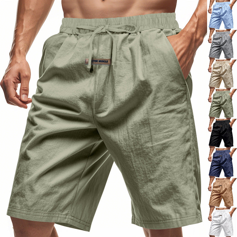 Herren lässige Strandshorts mit elastischem Bund und verstellbarem Kordelzug R&B