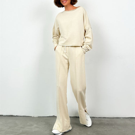 Damen lässiges Crop-Top und weite Sporthose R&B