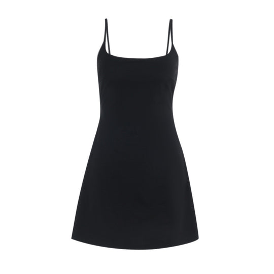 Damen tolles A-Linien Kleid mit Spaghettiträgern und schwingendem Rock R&B