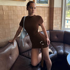 Damen Figurbetontes Kleid mit Drapierung und Schlaufe R&B