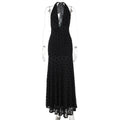 Damen Elegantes Maxikleid mit tiefem Ausschnitt und voluminösem Rock R&B