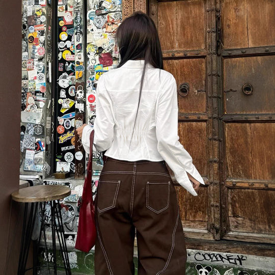 Damen Shirtjacke im urbanen Stil mit modischen Reißverschluss und praktischen Taschen R&B