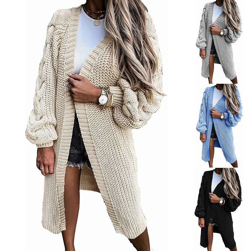 Damen Strickcardigan mit voluminösen Ärmeln R&B