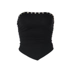Damen Crop-Top mit raffinierten Rüschendetails und figurbetonter Passform R&B