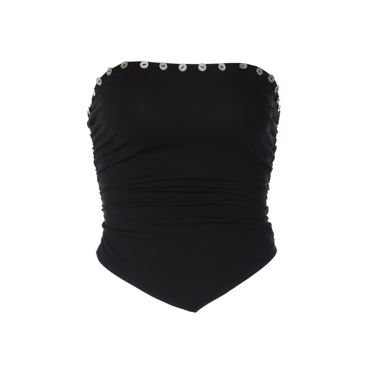 Damen Crop-Top mit raffinierten Rüschendetails und figurbetonter Passform R&B