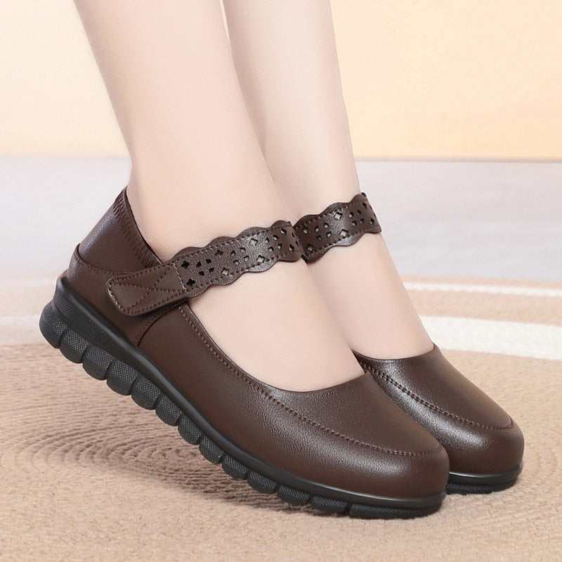 Damen Mary Jane Schuhe mit durchbrochenem Riemchen und rutschfester Sohle R&B