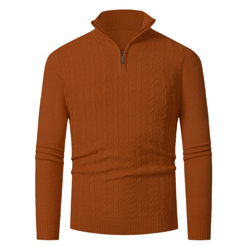 Herren hoher Kragen Strickpullover R&B