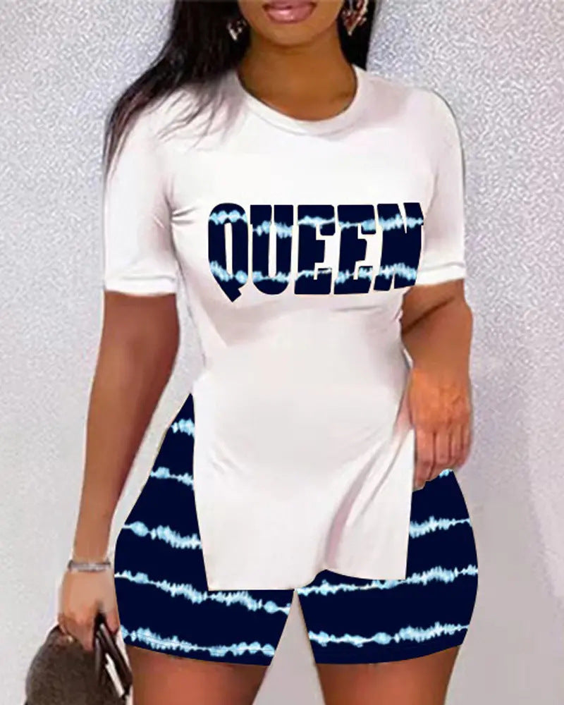 Damen Trendiges T-Shirt mit aufwendig bedrucktem Motiv R&B
