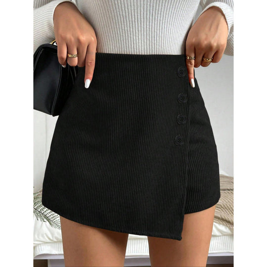 Damen Minirock mit Knopfdetails R&B