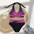 Damen Triangel-Bikini mit modischem Schnitt und graphischem Design R&B