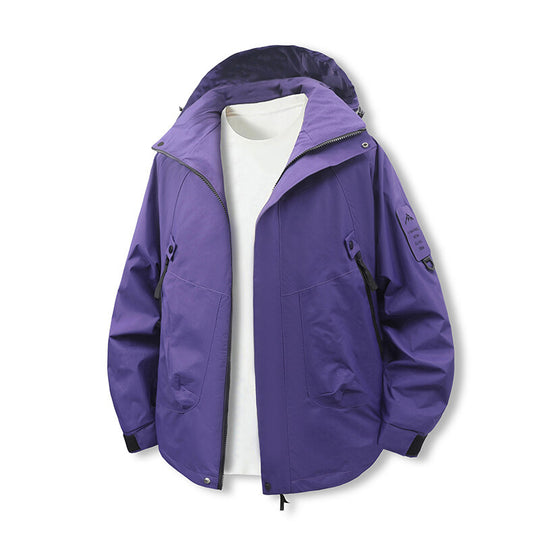 Herren funktionale Outdoor-Jacke mit verstellbarem Kapuzenbereich und zahlreichen Taschen R&B