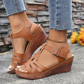 Damen Keilsandalen mit bequemer Fußbettung und verstellbarem Riemen R&B