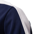 Herren nan Stehkragen-Pullover mit kurzem Reißverschluss und Kontrastseitenstreifen R&B