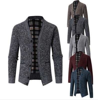 Herren Strickjacke kariert elegant