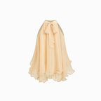 Damen Schwingender Chiffon-Rock mit Schleifenverschluss R&B