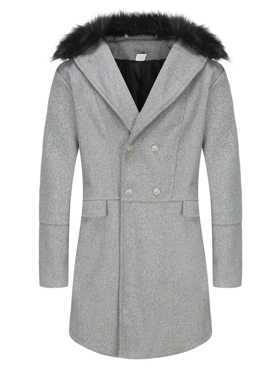 Herren eleganter Langmantel mit luxuriösem Fellkragen R&B