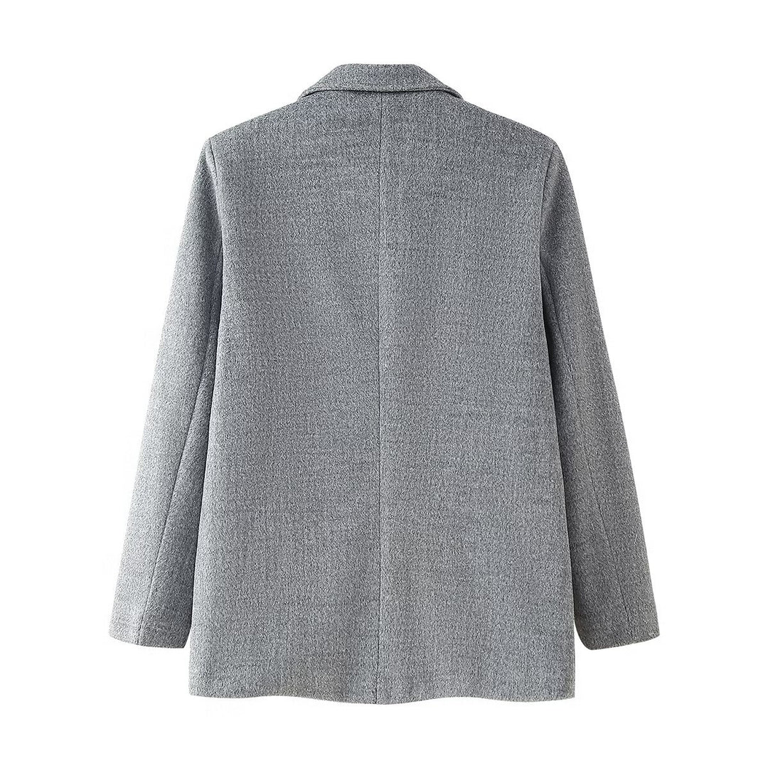 Damen elegante Blazerjacke mit aufgesetzten Taschen und hochwertigem Stoff R&B