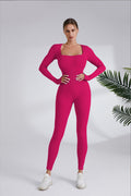 Damen Leggingsanzug mit elegantem Quadrat-Ausschnitt und figurbetonendem Schnitt R&B
