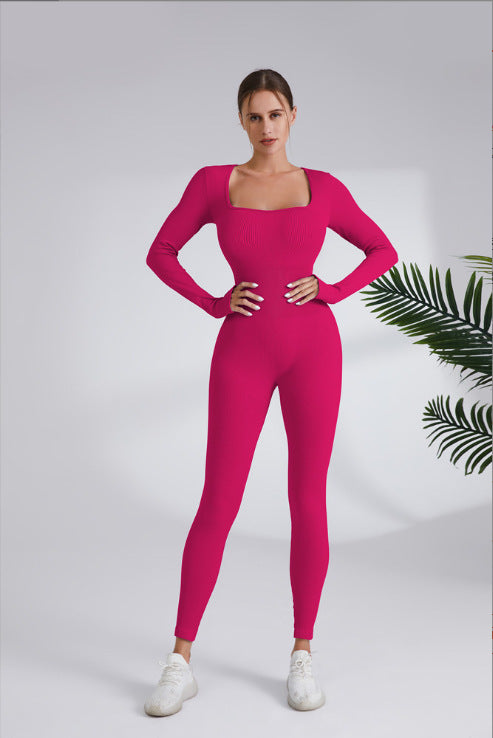 Damen Leggingsanzug mit elegantem Quadrat-Ausschnitt und figurbetonendem Schnitt R&B