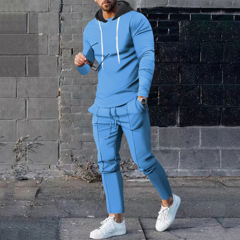 Herren modisches Hoodie mit sportlicher Passform und kontrastierenden Details R&B