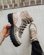 R&B | Stiefeletten mit Wildlederdetails Leopardenmuster