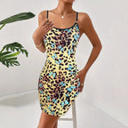 Damen figurbetontes Kleid mit Schmetterlingsdruck R&B