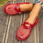 Damen elegante Freizeitschuhe mit Netzdesign und verstellbarem Riemen R&B