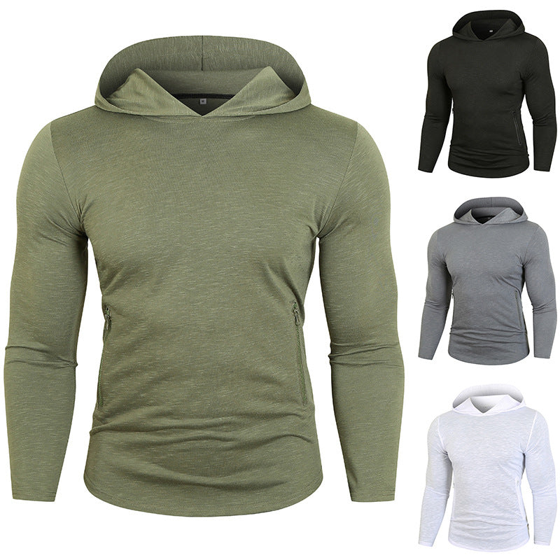 Herren Sportlicher Kapuzenpullover mit funktionalen Reißverschlusstaschen