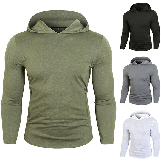 Herren Sportlicher Kapuzenpullover mit funktionalen Reißverschlusstaschen R&B