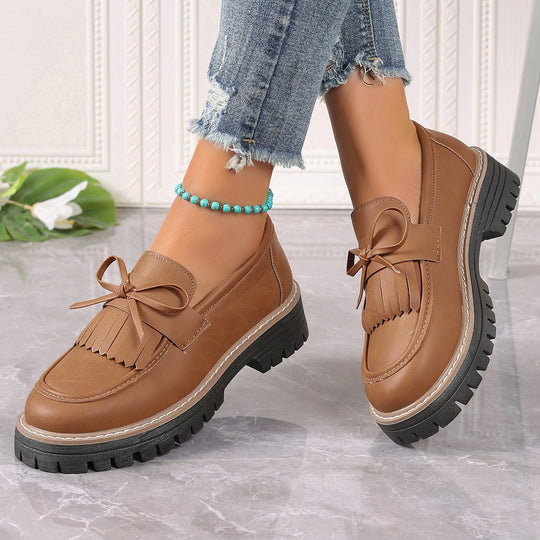 Damen Komfortable Slip-On Loafer mit fransigen Details R&B