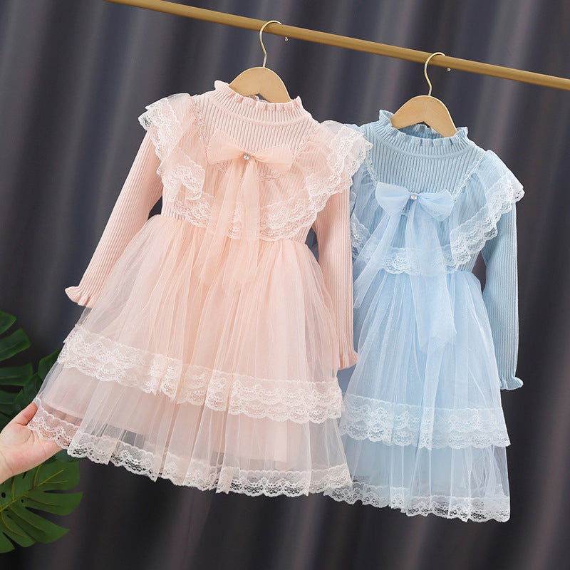 Mädchen Festliches Kleid mit Rüschenkragen und Tüllrock R&B