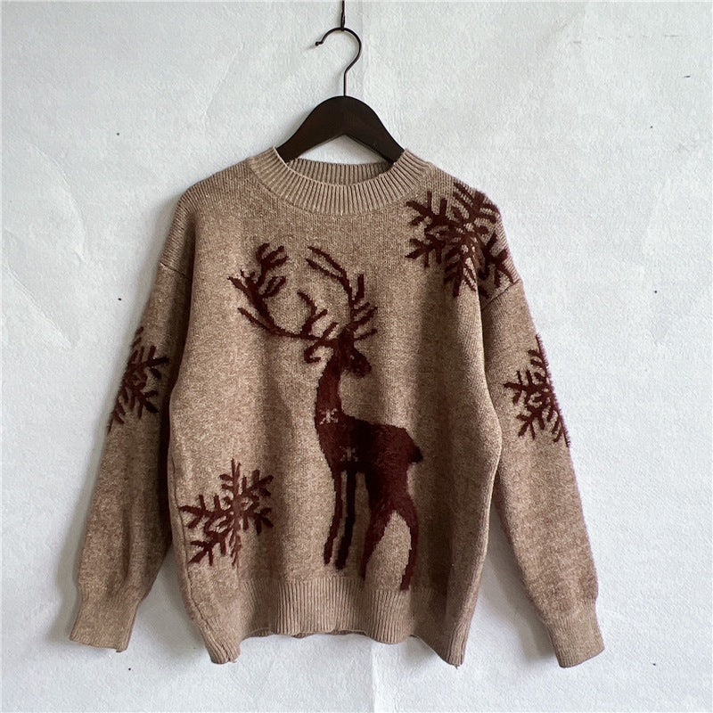 Damen Weihnachtspullover mit festlichem Rentierdesign und hochwertiger Strickqualität R&B