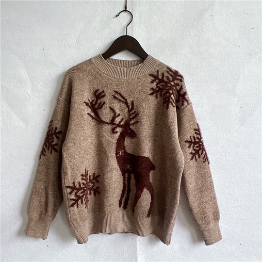 Damen Weihnachtspullover mit festlichem Rentierdesign und hochwertiger Strickqualität R&B