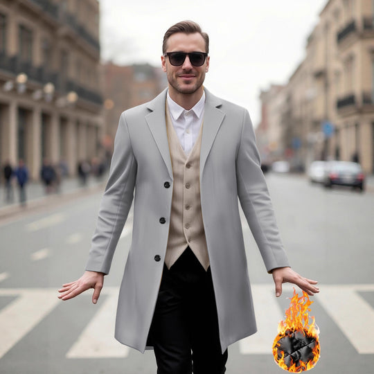 Herren eleganter Langmantel mit modernem Schnitt und optimalem Tragekomfort R&B