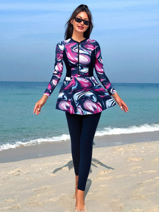Damen modischer Beach-Surfanzug mit figurbetontem Rock R&B