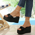 Damen Wedge-Sandaletten mit glamourösem Riemendesign und komfortablem Plateau R&B