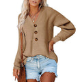 Damen Strickpullover mit Knopfdetails und lässigem Schnitt R&B
