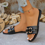 Damen offene Freizeit-Sandalen mit dekorativem Schmuckdetail und rutschfester Sohle R&B
