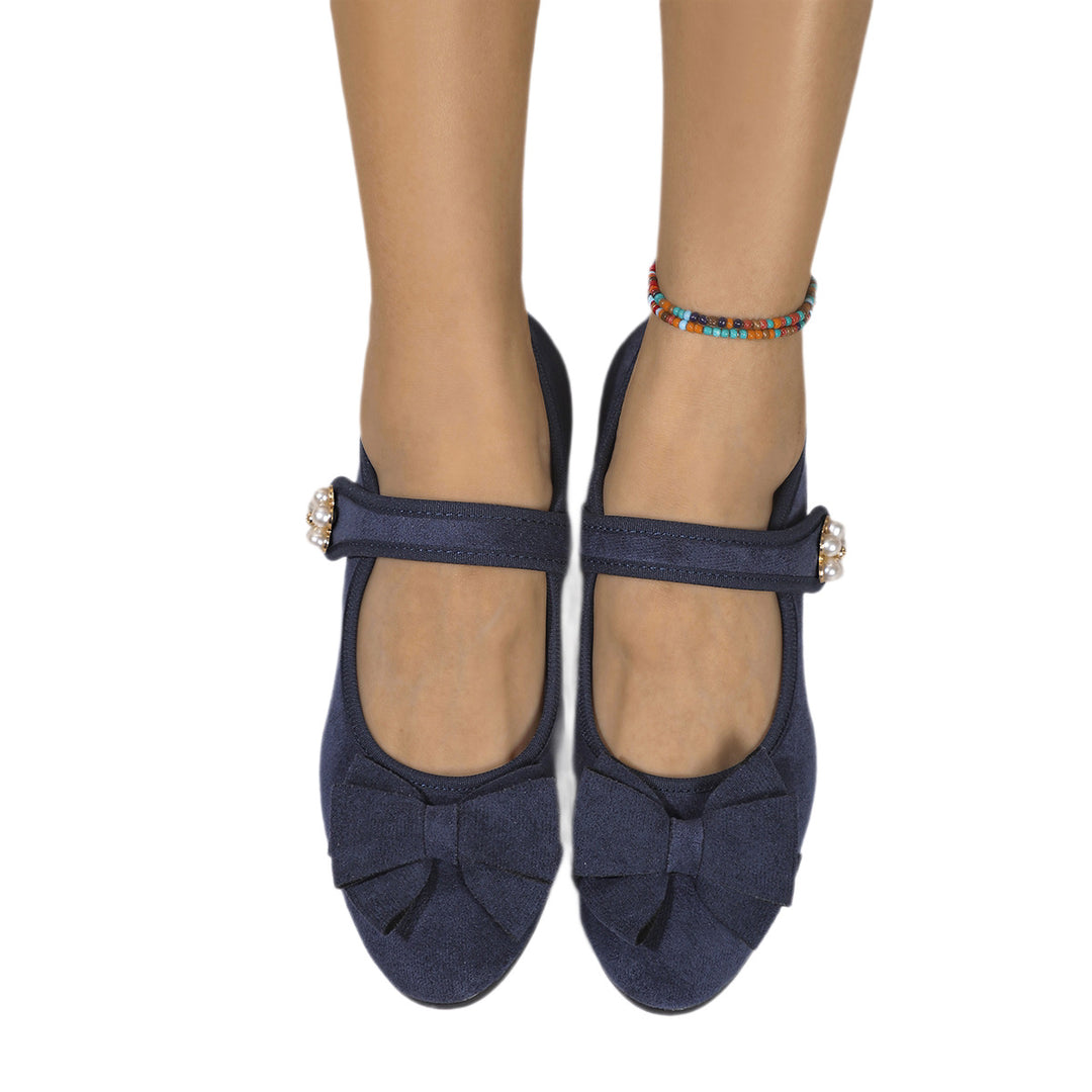 Damen Ballerinas mit attraktiver Schleife und elegantem Schmuckdetail R&B