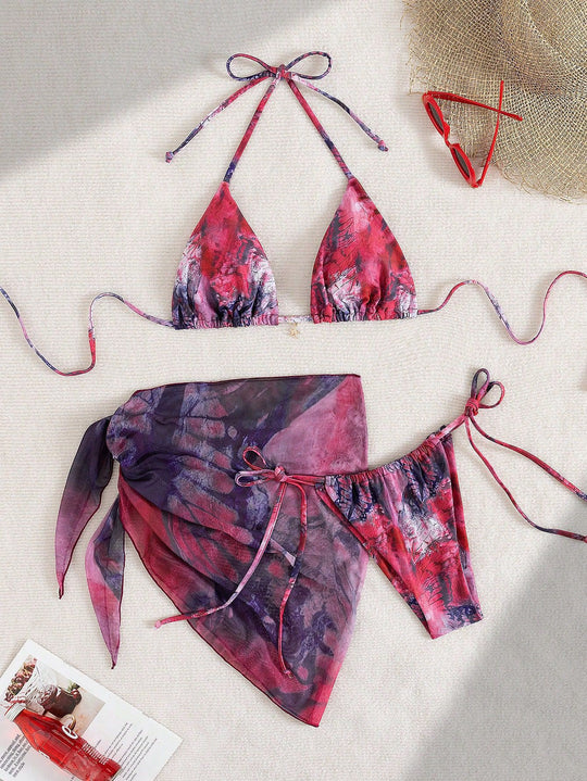 Damen Triangel-Bikini mit floralem Design R&B