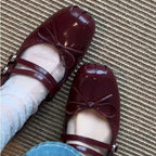 Damen elegante Ballerinas mit doppelt geschnalltem Riemchen und hübschem Schleifendetail R&B