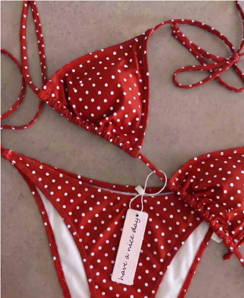 Damen Triangel-Bikini mit punktemuster R&B